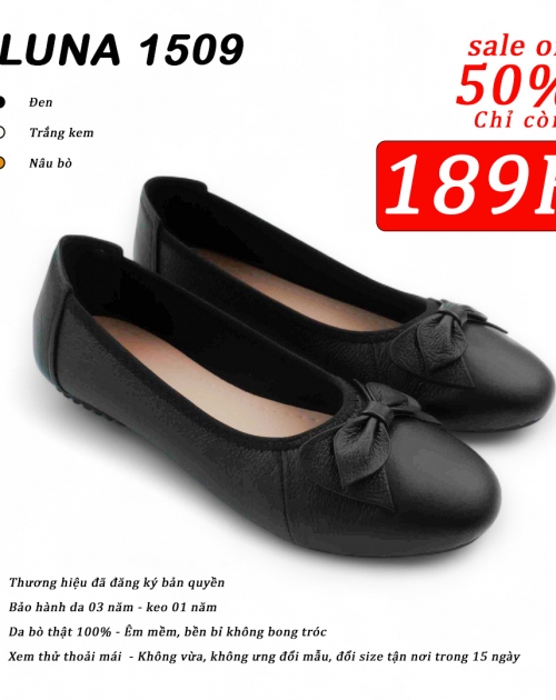 Giày đế xuồng da bò LUNASHOES 1509