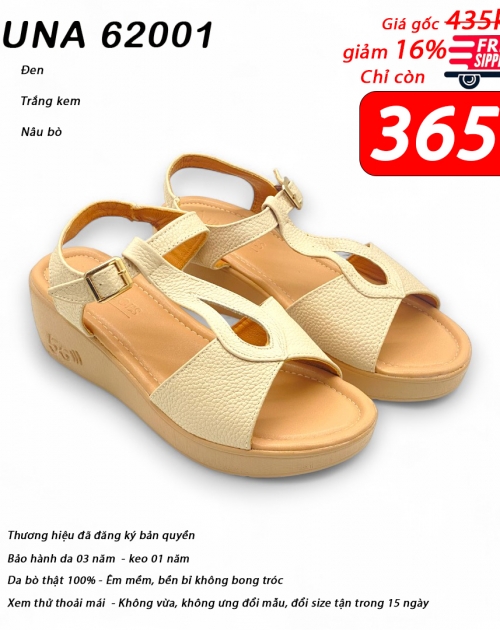 Dép Sandal nữ da bò LUNASHOES 62001