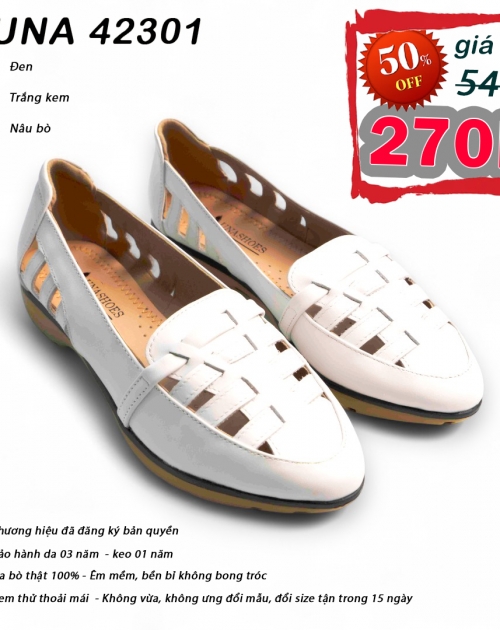 Giày slip on nữ 2p LUNASHOES 42301