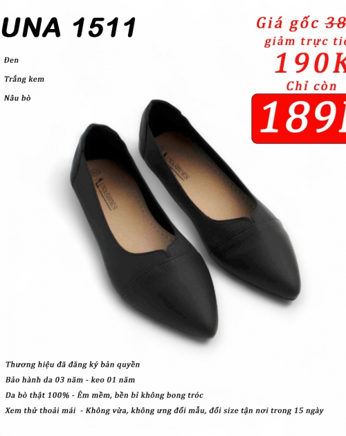 Giày đế xuồng da bò LUNASHOES 1511