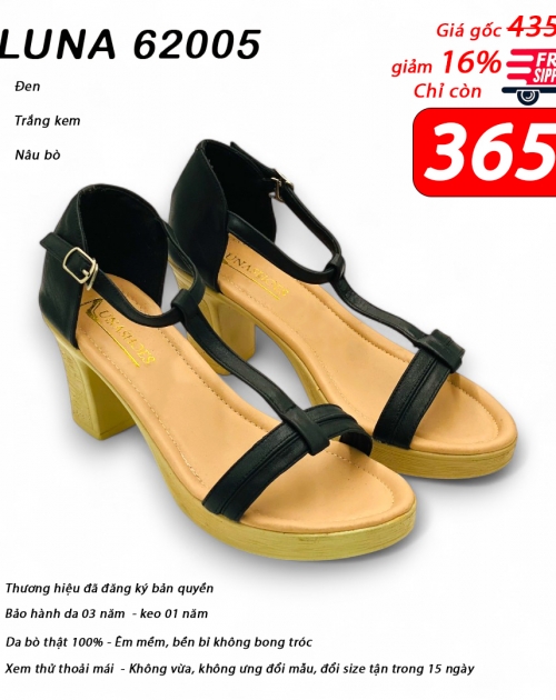 Dép Sandal nữ da bò LUNASHOES 62005