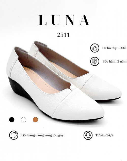 Giày đế xuồng da bò 5p LUNASHOES 2511