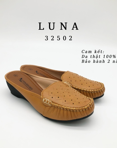 Giày sục nữ da bò 3p LUNASHOES 32502